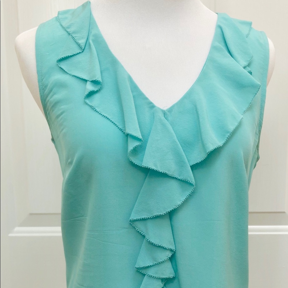 Halogen XS blue silk top